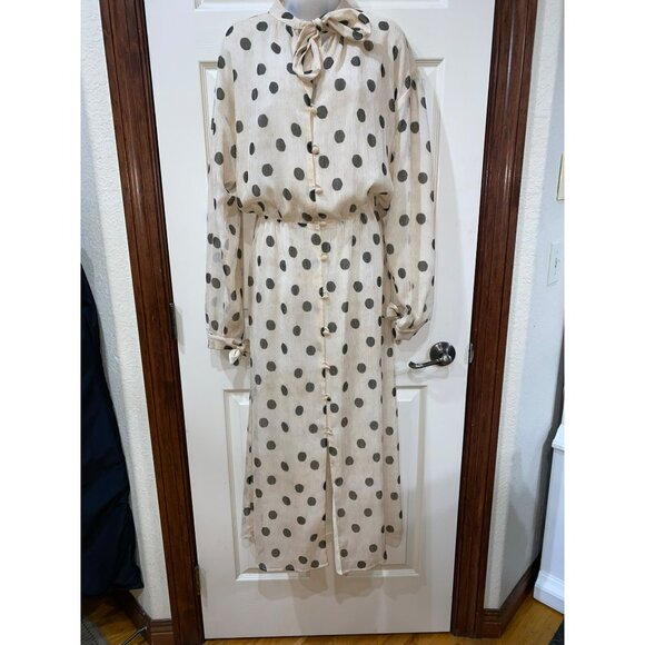 NANUSHKA Zahara Polka Dot Cream Dress Size Medium - Picture 3 of 11